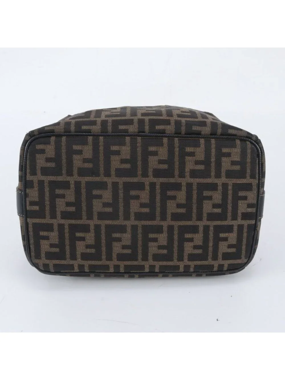 Fendi Zucca Mini Pouch Leather Nylon Handbag